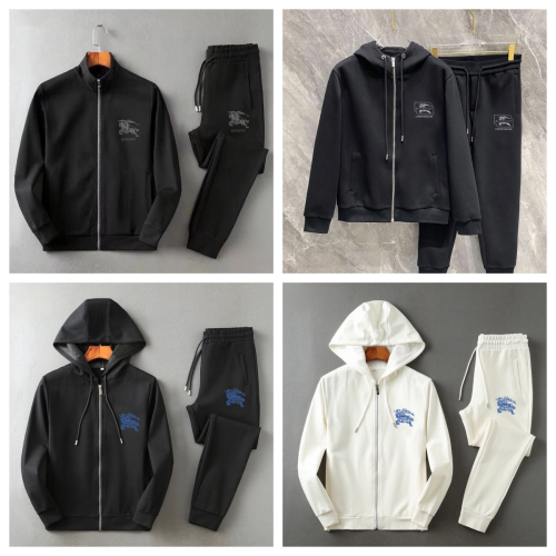 Burberry White Hoodie and Pants Set