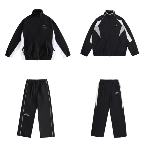 Balenciaga Black Track Jacket and Pants Set