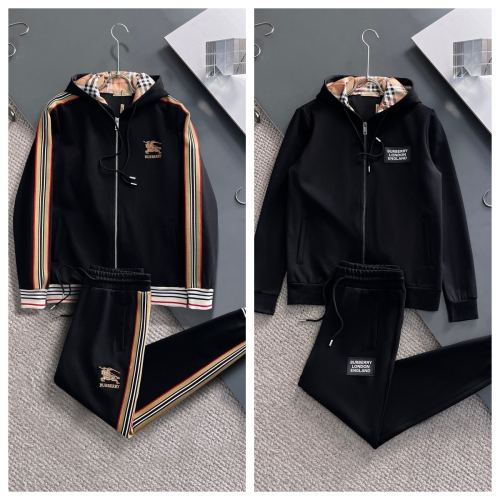 Burberry Black Hoodie and Sweatpants Set