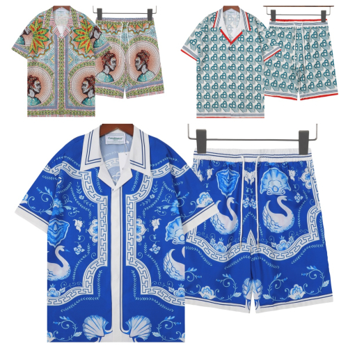 Casablanca Blue Short Sleeve Shirt and Shorts Set