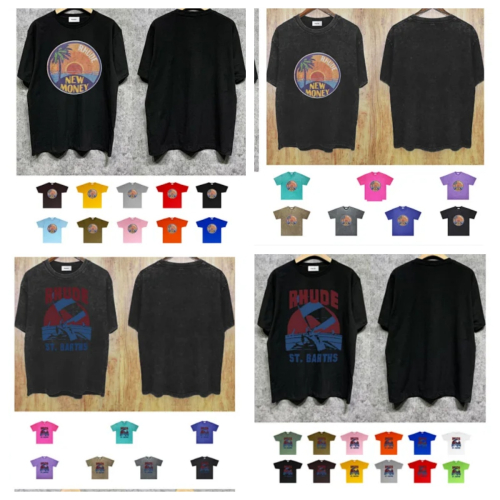 Rhude Saint Barts Black Short Sleeve T-Shirt