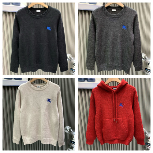 Burberry Blue Logo Knit Sweater and Hoodie Set